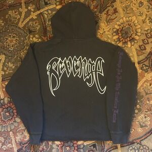 Revenge Hoodie Angel Graphic Black Purple Streetwear Mens S XXX